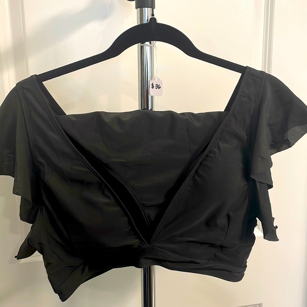 Vacation Deep V-Ruffle Two-Piece Swim Set